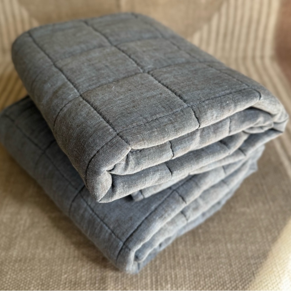West Elm Box Linen Pillow Shams - KING SET 2